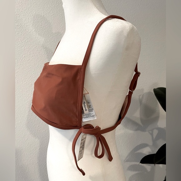Brand New! Madewell Second Wave Side-Tie Bikini Top in Weathered Brick NWT - Picture 7 of 7